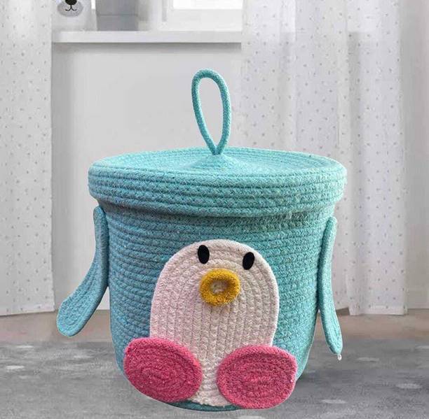 Adorn 10 L Blue, White Laundry Stool/Storage