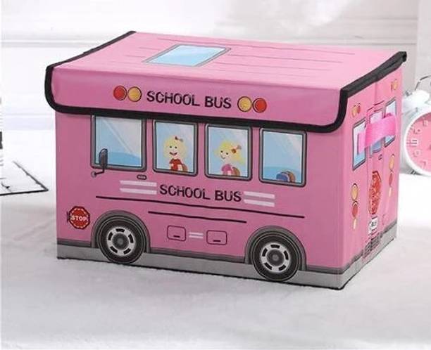 BLENZZA DECO Kids School Bus/Stool/Storage Box/Playing Toy Storage Box