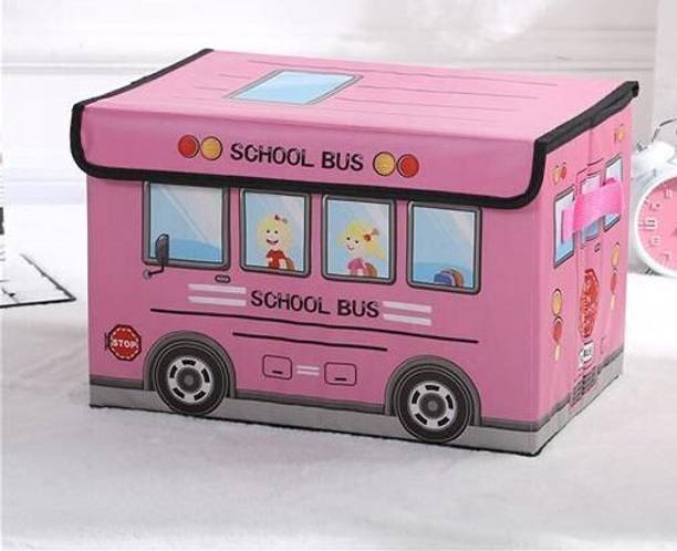 BLENZZA DECO Kids School Bus/Sitting Stool/Storage Box/Playing Toy Storage Box