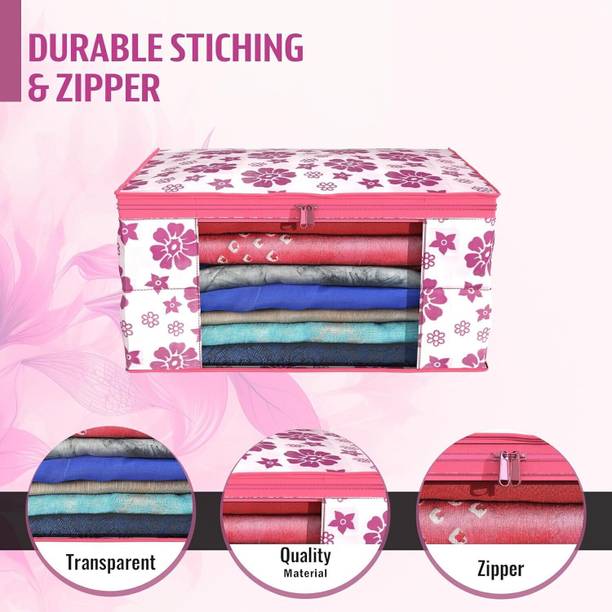 Shaping Fabric High Quality Non-Woven Saree Cover With Front View Transparent Window SC_XL34656 Storage Box