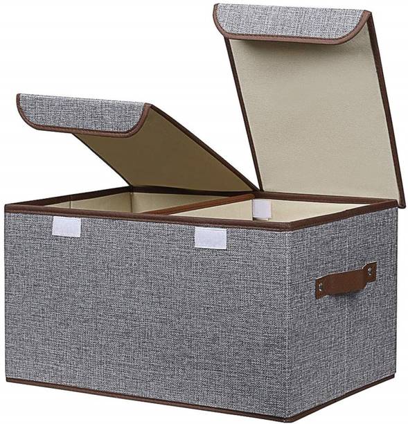 Atags Foldable Clothes Storage Organizer Box for Wardrobe, Closet Basket Bin With Lid Storage Box