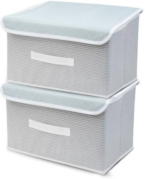 Hoomora Foldable Fabric Storage Box with Lid – Set of 2 | Clothes, Toys & Home Storage Storage Box