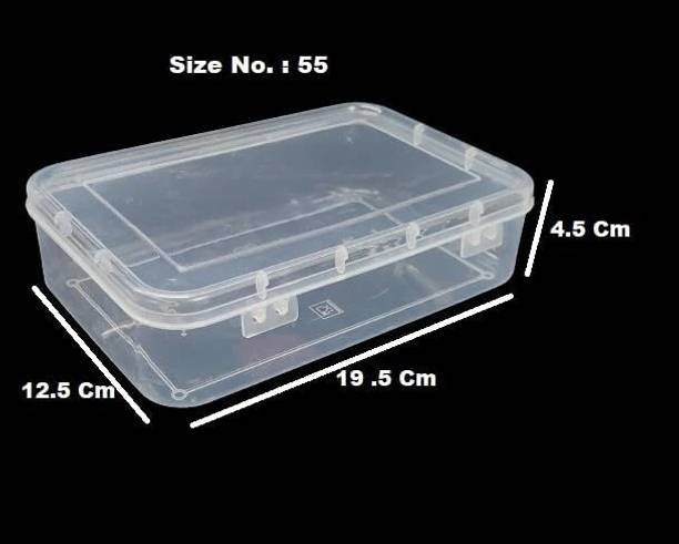 SAJANA Transparent Plastic Storage Boxes (19.5 x 13 x 5 cm) | (Size No.-55, Set of 6) Storage Box