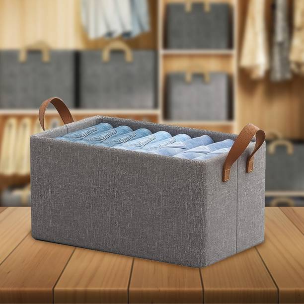 Sunvibe Foldable Wardrobe Clothes Organizer with Durable Handle Storage Box