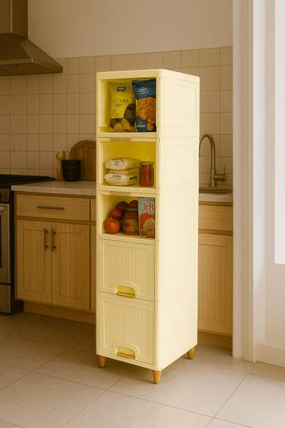 Surety for Safety 5 Layer White Cabinet Organizer for Home Office, Hospital, school Plastic Kitchen Cabinet