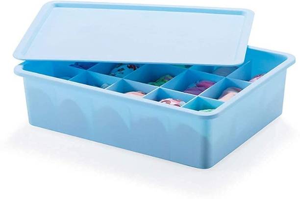 KOGENT ENTERPRISES 15 Grid Storage Organizer Box for Underwear Socks Cosmetic Item with Lid Storage Box