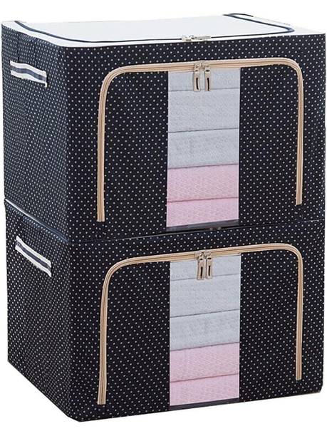 KCK International 66L Foldable Fabric Storage Box – Pack of 2 Polyester Laundry Bag