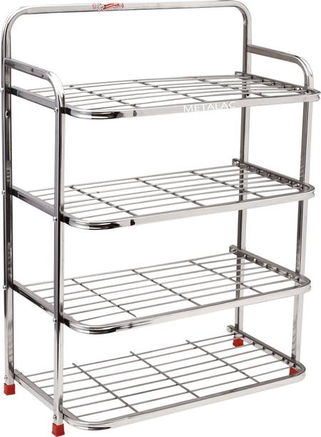 METALAC Multipurpose Kitchen rack| Shoe rack Wall mounted | (4-shelf, Large size) Metal Shoe Stand