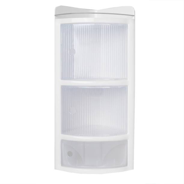 Gracio Jumbo Delux With Door Bathroom Cabinet Corner Plastic Wall Shelf