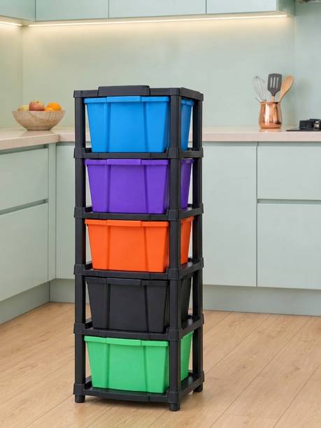 MAXTID Durable Adults' and Kids Plastic Storage Unit Plastic Free Standing Cabinet