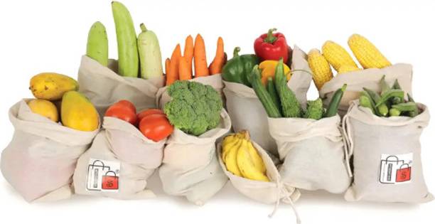 shlokenja Jute Storage Bags | 2 Large Zipper, 5 Medium & 5 Small Jute Cotton Storage Pouch