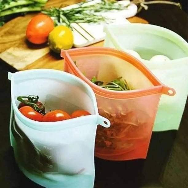 Okara Silicone Food Storage Bag,Microwave Dishwasher Freezer Oven Safe Food Silicone Storage Pouch