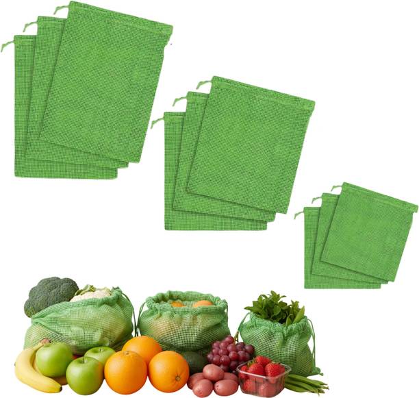 Nature Maa Reusable Cotton Mesh Produce Bags | Eco-Friendly Grocery & Fridge Storage Cotton Storage Pouch