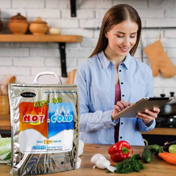 BLACK MIRROR Insulated Hot and Cold Food Storage Bags Thermal Lined Reusable Aluminium, Plastic Storage Pouch