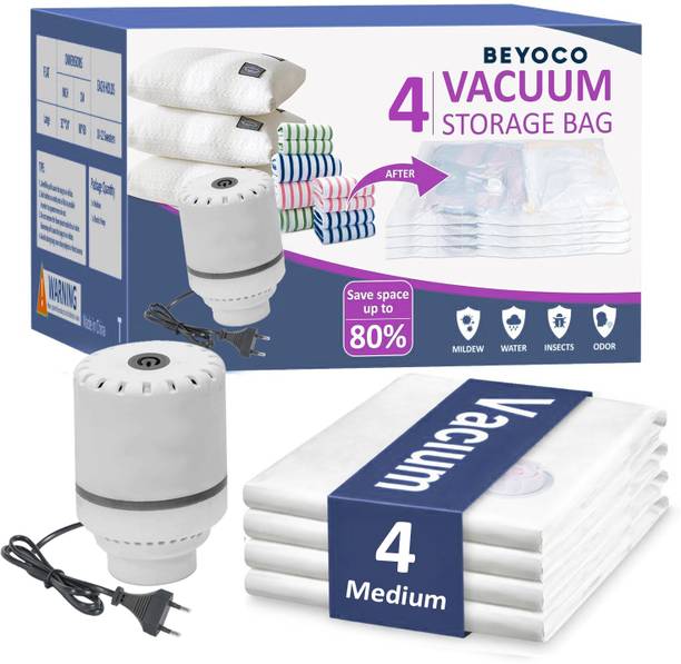 Beyoco 4 MEDIUM WITH ELECTRIC PUMP Travel Storage Vacuum Bags