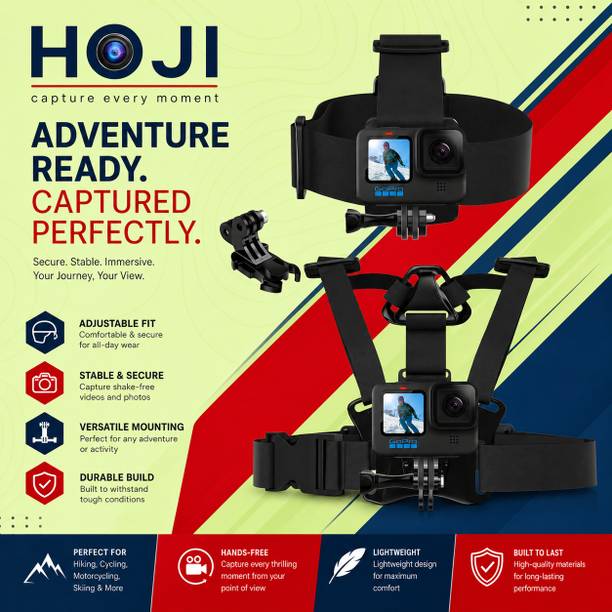 HOJI Adjustable Head Strap + Chest Strap + J Hook Mount Strap