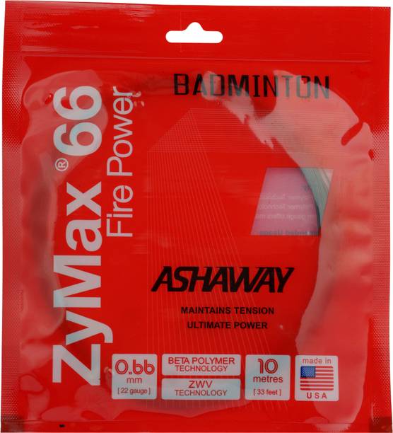 Ashaway ZyMax 66 Fire Badminton String – 200m Coil – White (Racket String)