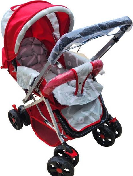 Lovely Baby Baby Stroller Pram with 5 Point Saftey Harness Reversible Handlebar Twin Strollers & Prams