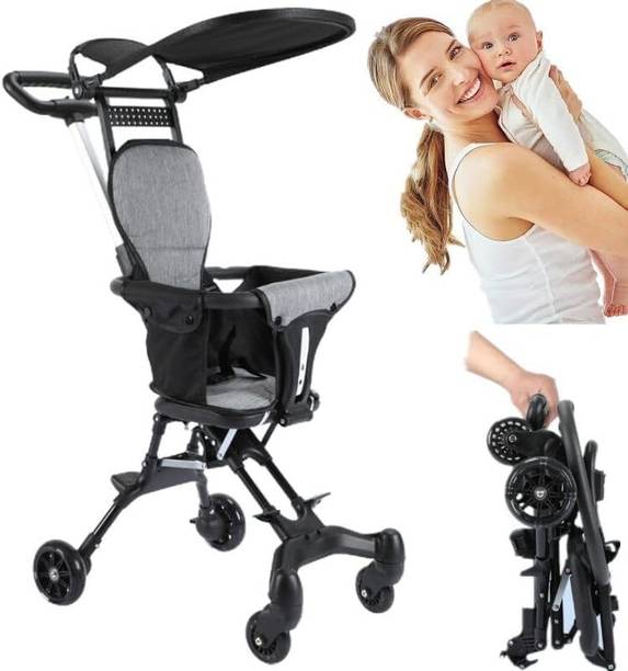 FLIPXEN Foldable Baby Stroller with 360 Degree Rotation, Travel-Friendly Stroller
