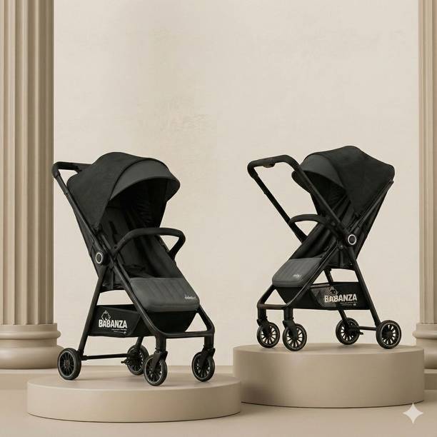 Babanza Caramel Baby With 5 Point Safety Harness And Reversible Handlebar Stroller