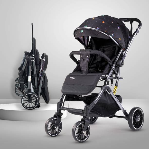 LuvLap Alpha Baby Stroller / Pram with 5 point Safety Harness, Reversible Handle bar, Stroller