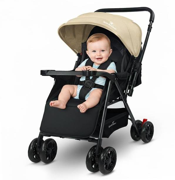 StarAndDaisy Foldable Baby Stroller for 0-3 years Newborn & Toddler, 360° Swivel Travel Pram Stroller
