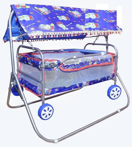 CHUNKY'S Baby Cradle with Swing, Jhula Palna for New Born Babies Foldable Jogging Stroller