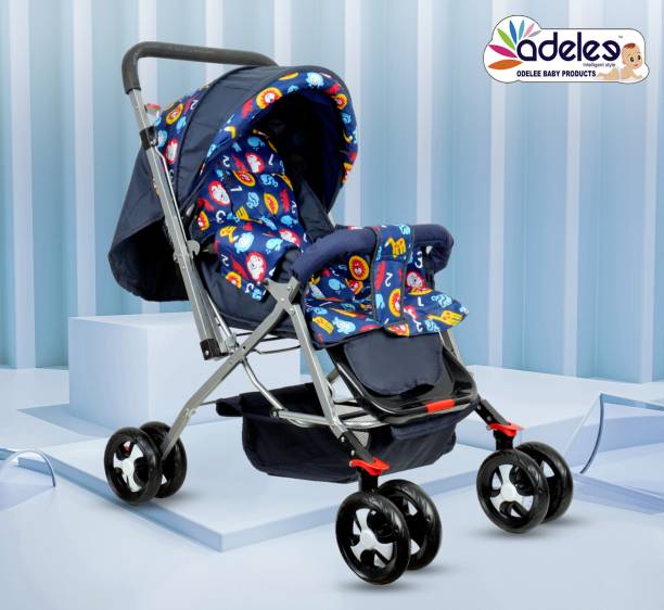 ODELEE Adjustable Backrest, 360° Swivel Wheel , Reversible Handlebar Baby Pram Stroller