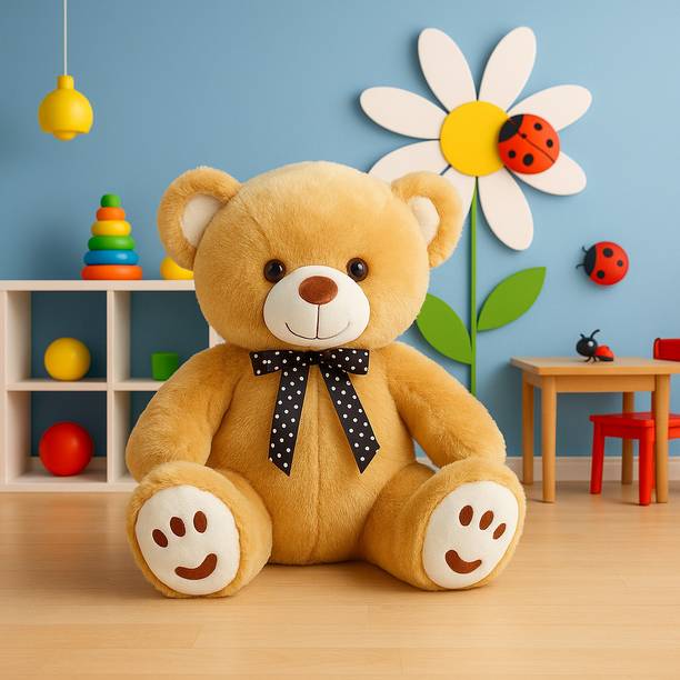 Zexsazone Soft push imported fabric smiley teddy bear 32 CM height Brown color gift for birthday baby boy lover wife sister friends girlfriend - 32 cm