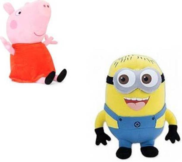 KPN New Soft Lovable Hugable For Minion And Peppa Pig Soft Toys For Kids Toys Bithda  - 30 cm