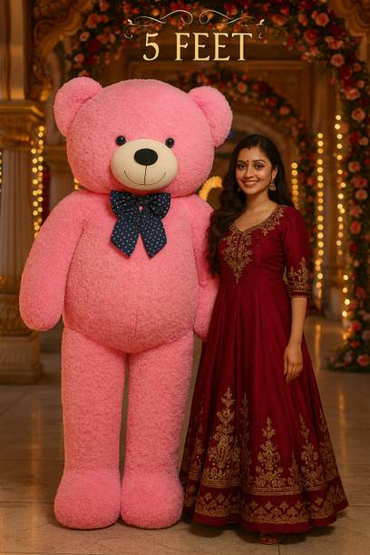 Krishna Creation Huggable 5 Feet Pink Teddy Bear Soft Plush Toy Gift for Girls  - 60 inch