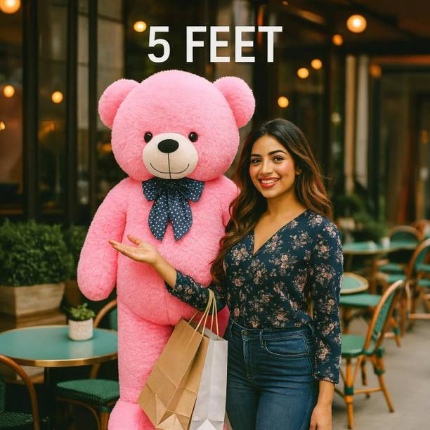 Krishna Creation Huggable 5 Feet Pink Teddy Bear Soft Plush Toy Gift for Girls  - 60 inch