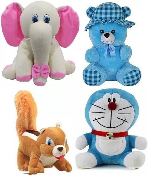 Anidhi White elephant, blue cap, gilheri, doramon  - 25 cm