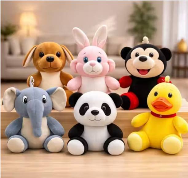 SinglaToys Soft Toys Combo For Kids 5 Pics Premium Quality Finishing Stuffed Toys 7Inch  - 8 inch