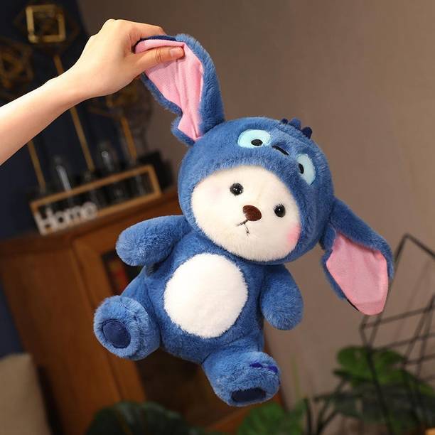 snuglystuff Lena Stitch Teddy Bear Stuffed Soft Toys For Girl, Gift, Kids, Plush,Hoodie Bear  - 25 cm