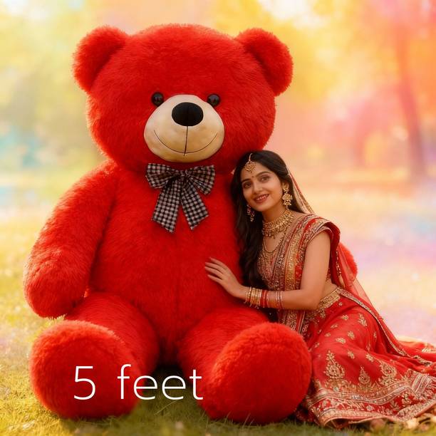 Krishna Creation New Huge 5 Feet Red Teddy Bear for Anniversary, Birthday and Gifting Needs  - 60 inch