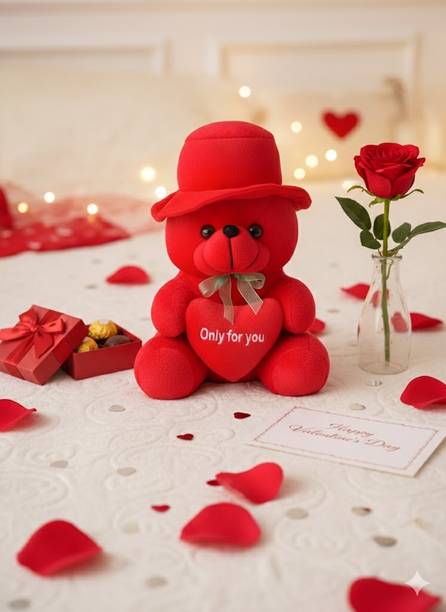 FUN KIDS Cute teddy bear,valentine,gift for girl&woman,room decoration,"only for you"  - 29 cm