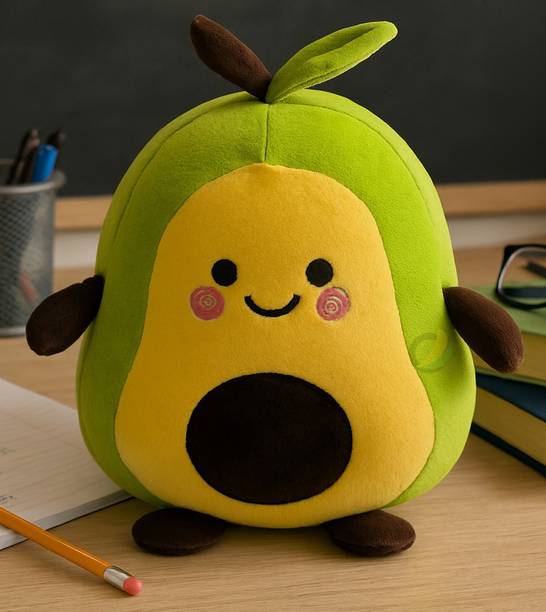 MARSELITE Adorable Cartoon Avocado Plush Doll – Soft Pillow Cushion Toy for Kids Gift  - 35 cm