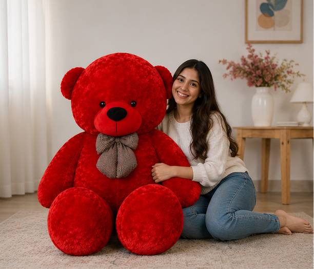 KA TOYS Red Teddy Bear Stuffed Animal Soft Toy for Home Decor & Gift  - 90 cm
