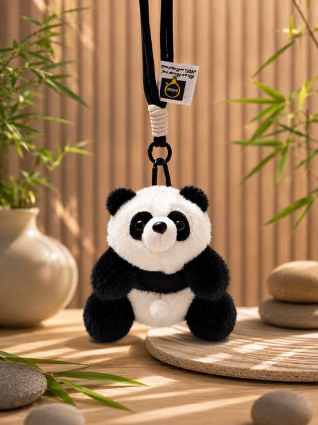 World Gift Mart Cute Panda Plush Hanging Toy | Soft Stuffed Panda Keychain Decor | Kawaii Panda  - 13 cm