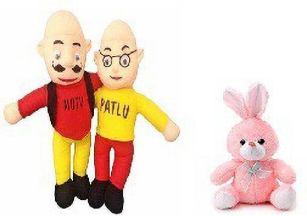 Nihan Enterprises Combo of Plush & Adorable Motu Patlu & Bunny For Kids, Gift 30 cm-STY  - 30 cm