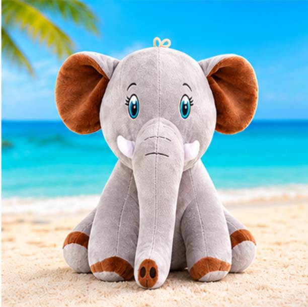 VRION Cute Elephant Plush Soft Toy for Kids & Babies  - 35 cm