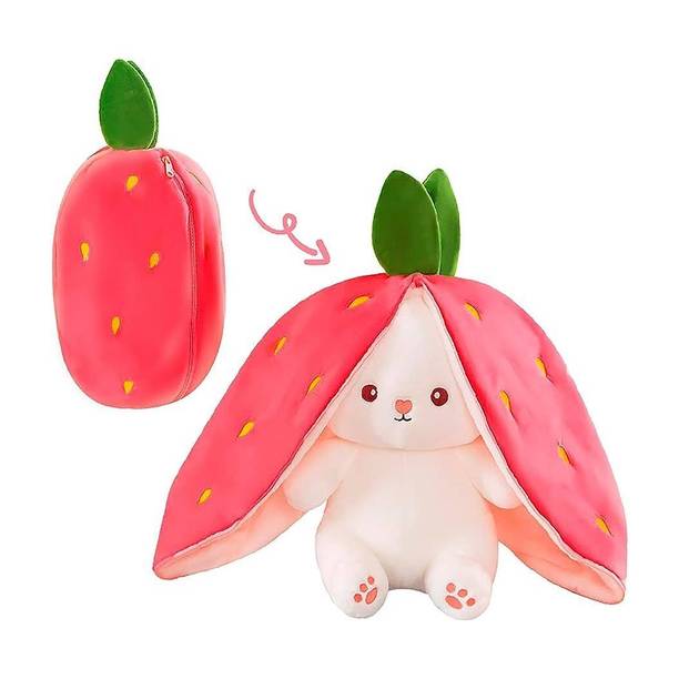 RSS SOFT TOYS Strawberry Rabbit Teddy Soft Toy, Plushie Bunny, Trending Soft Toy  - 32 cm