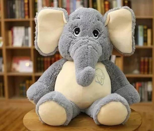 Hemu “grey sitting elephant plush toy cream ears baby stuffed animal”  - 3 cm