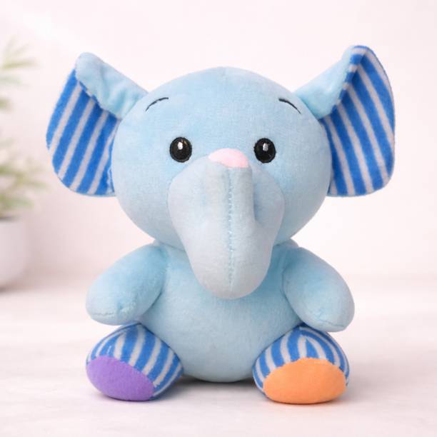 Tedcity Elegant Elephant Soft Toy in Blue - Adorable Stuffed Animal Gift  - 20 cm