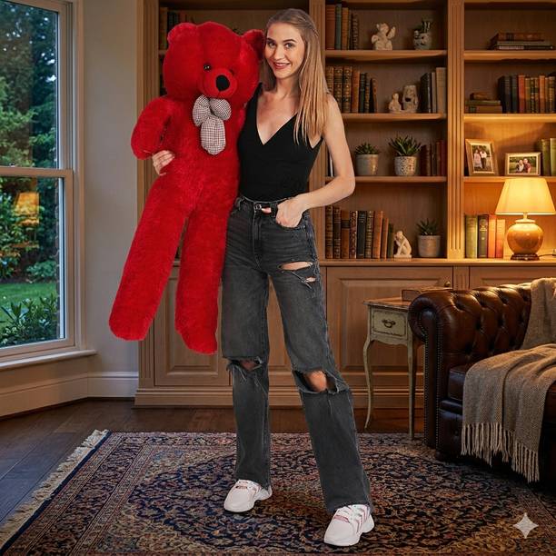 Pocketfriendly Super Soft 3 feet Red teddy bear Soft Toys For Gift Birthday GIFT  - 85 cm