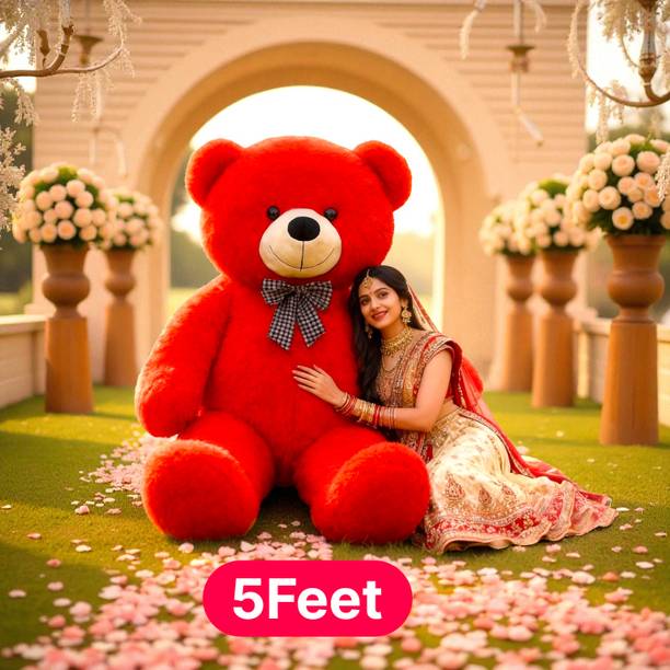 Krishna Creation Giant 5 Feet Red Teddy Bear for Love Gift and Romantic Celebrations  - 60 inch