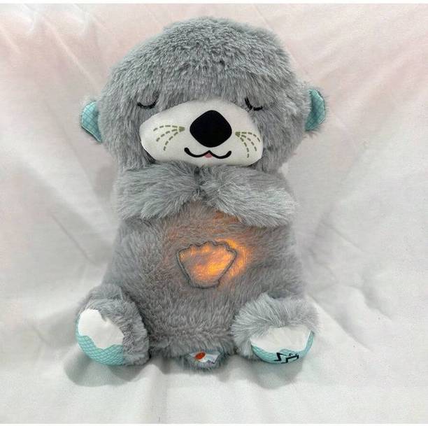 RQPFAB Sound and Light Soothing Sleep Otter Baby Put to Sleep Music Breathing TeddyBear
