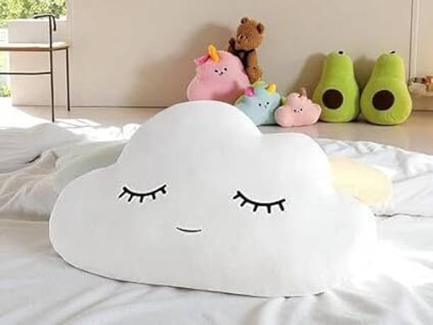 SRE Cloud Plush Pillow, White Soft Fabric, Cute Sleeping Face Design, Kids  - 12 cm