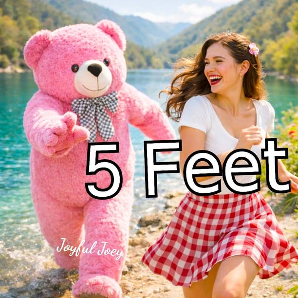 JOYFUL JOEY Large Soft Pink Teddy Bear 5 Ft Plush Toy for Anniversary Surprise  - 60 inch